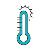 covid 19 coronavirus, termometro, prevenzione diffusione scoppio malattia pandemia linea e riempire stile icona vettore