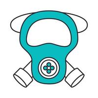 industriale maschera protezione, covid 19 coronavirus prevenzione diffusione scoppio malattia pandemia linea e riempire stile icona vettore