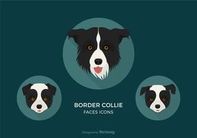 Free Border Collie Faces icone vettoriali