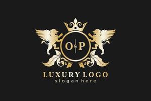 iniziale operazione lettera Leone reale lusso logo modello nel vettore arte per ristorante, regalità, boutique, bar, Hotel, araldico, gioielleria, moda e altro vettore illustrazione.