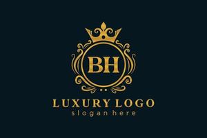 iniziale bh lettera reale lusso logo modello nel vettore arte per ristorante, regalità, boutique, bar, Hotel, araldico, gioielleria, moda e altro vettore illustrazione.