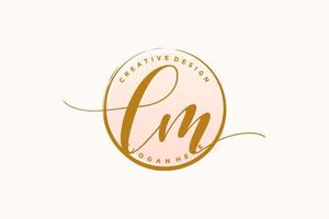 iniziale lm grafia logo con cerchio modello vettore firma, nozze, moda, floreale e botanico con creativo modello.