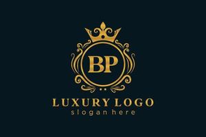 iniziale bp lettera reale lusso logo modello nel vettore arte per ristorante, regalità, boutique, bar, Hotel, araldico, gioielleria, moda e altro vettore illustrazione.