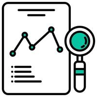 attività commerciale rapporto analisi. dati revisione icona vettore