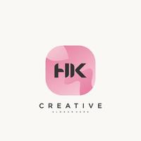 HK iniziale lettera logo icona design modello elementi con onda colorato arte. vettore