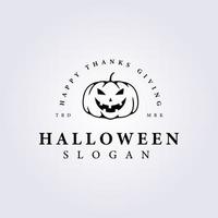 schema silhouette Halloween zucca logo vettore illustrazione design