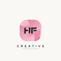 HF iniziale lettera logo icona design modello elementi con onda colorato arte. vettore