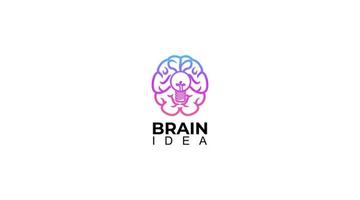 impostato di cervello idea inteligente digitale idea logo design modello vettore icona