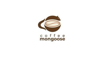 mangusta caffè logo design concetto vettore illustrazione