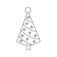 vettore illustrazione di cartone animato Natale albero su bianca sfondo.