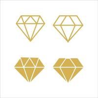 oro diamante vettore logo icona impostato