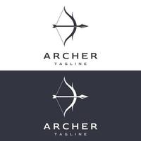 creativo design logo modello arciere silhouette.vintage fricchettone punte di freccia, frecce e archi.frecce per a caccia. vettore