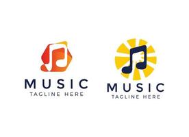 semplice modello di progettazione del logo dell'onda musicale e audio. vettore