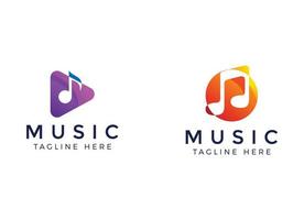 semplice modello di progettazione del logo dell'onda musicale e audio. vettore