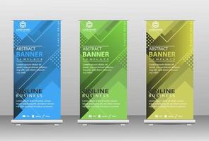 design elegante per banner roll up aziendale in piedi vettore