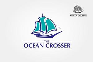 il oceano incrociatore vettore logo modello. nautico tema logo, di base di Questo logo è un' crociera fatto a partire dal semplice forma. vettore logo illustrazione.