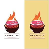 barbeque logo e simbolo vettore