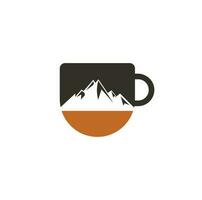 montagna caffè logo modello design. caffè logo design icona vettore