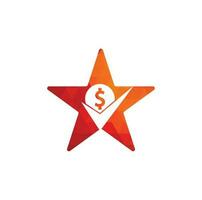 i soldi dai un'occhiata stella forma concetto logo design. denaro contante icona simbolo design. bene pagamento logo modello vettore