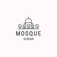 modello di design piatto icona logo moschea vettore