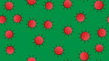 senza soluzione di continuità modello di rosso virus di il batteri coronavirus malattia covid-19 pandemia pericoloso infettivo struttura su un' verde sfondo vettore