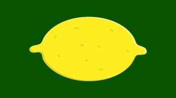 luminosa, giallo, appetitoso Limone su un' verde sfondo, vettore illustrazione. frutta su il sfondo, illustrazione per un' bar. Limone disegno, vitamina cibo, vegano cibo, crudo cibo dieta