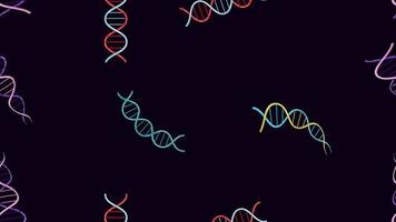 senza soluzione di continuità modello struttura di infinito ripetitivo medico scientifico astratto strutture di dna gene molecole Modelli su un' blu sfondo. vettore illustrazione