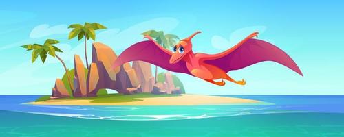 bambino pterodattillo volare sopra mare vettore