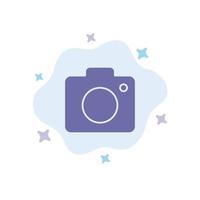 telecamera Immagine foto immagine blu icona su astratto nube sfondo vettore