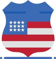scudo cartello Stati Uniti d'America sicurezza piatto colore icona vettore icona bandiera modello