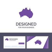 creativo attività commerciale carta e logo modello australiano nazione Posizione carta geografica viaggio vettore illustrazione