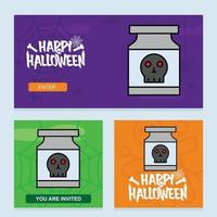 contento Halloween invito design con veleno vettore