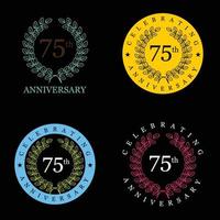 festeggiare anniversario badge con elegante design vettore