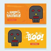 contento Halloween invito design con cranio vettore