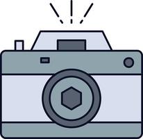 telecamera fotografia catturare foto apertura piatto colore icona vettore