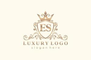 iniziale es lettera reale lusso logo modello nel vettore arte per ristorante, regalità, boutique, bar, Hotel, araldico, gioielleria, moda e altro vettore illustrazione.