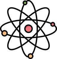 atomo energia energia laboratorio piatto colore icona vettore icona bandiera modello