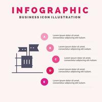 scrutinio boicottare elezione spazzatura Rifiuto solido icona infografica 5 passaggi presentazione sfondo vettore