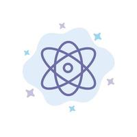 atomo formazione scolastica fisica scienza blu icona su astratto nube sfondo vettore
