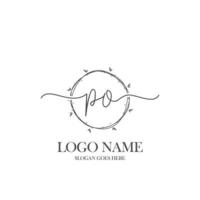 iniziale Po bellezza monogramma e elegante logo disegno, grafia logo di iniziale firma, nozze, moda, floreale e botanico con creativo modello. vettore