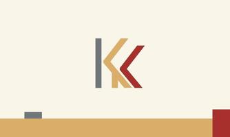 alfabeto lettere iniziali monogramma logo kk, k e k vettore