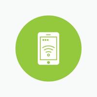 mobile cartello servizio Wi-Fi bianca glifo icona vettore