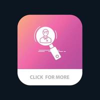 ricerca dipendente hr a caccia personale risorse curriculum vitae mobile App pulsante androide e ios glifo versione vettore
