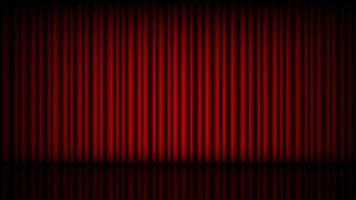palco vuoto con sipario rosso chiuso vettore