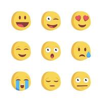 icone di reazioni di social network emoji vettore