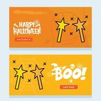 contento Halloween invito design con Magia bastone vettore