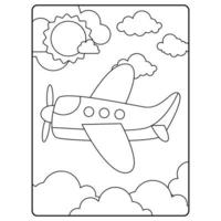 aereo colorazione libro pagine per bambini vettore