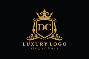 iniziale dc lettera reale lusso logo modello nel vettore arte per ristorante, regalità, boutique, bar, Hotel, araldico, gioielleria, moda e altro vettore illustrazione.