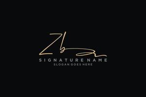 iniziale zb lettera firma logo modello elegante design logo cartello simbolo modello vettore icona