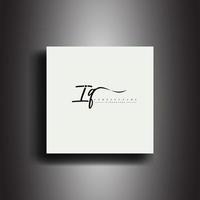 iq firma stile monogramma.calligrafico lettering icona e grafia vettore arte.